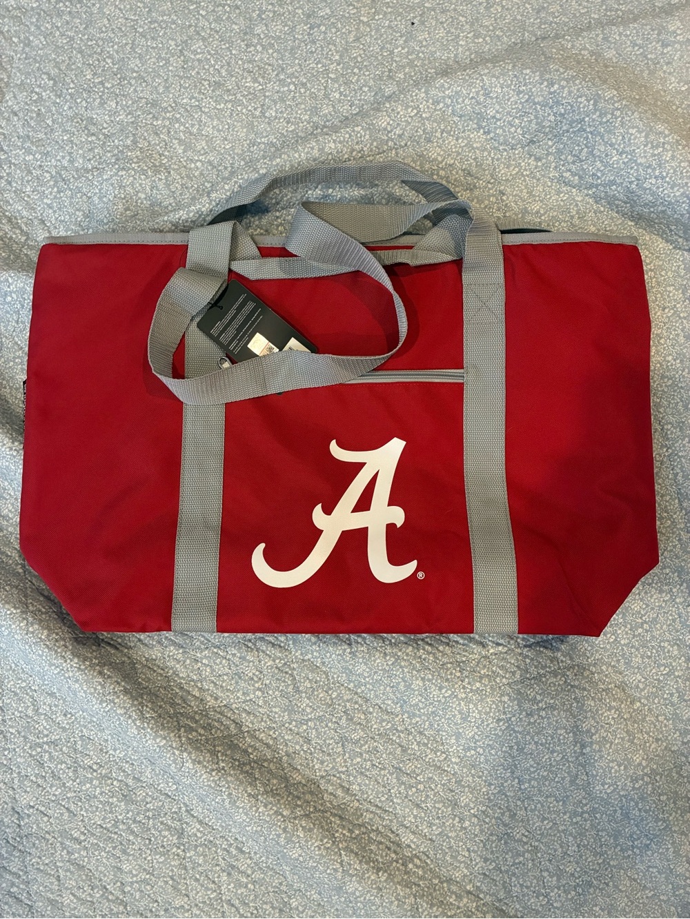 University of Alabama Script Canvas Insulated Tote Bag in Red and Gray